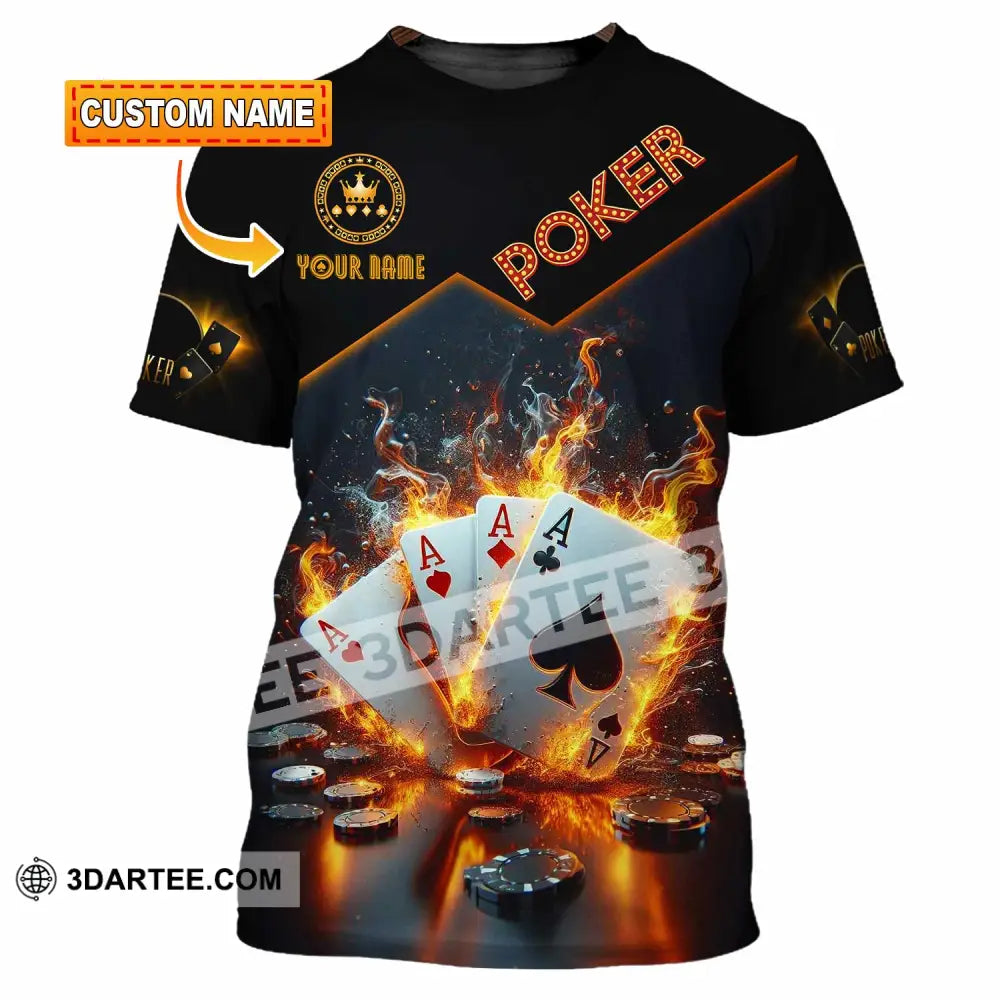 Unisex Shirt - Custom Poker Four Of Aces Card Lover Shirt T-shirt