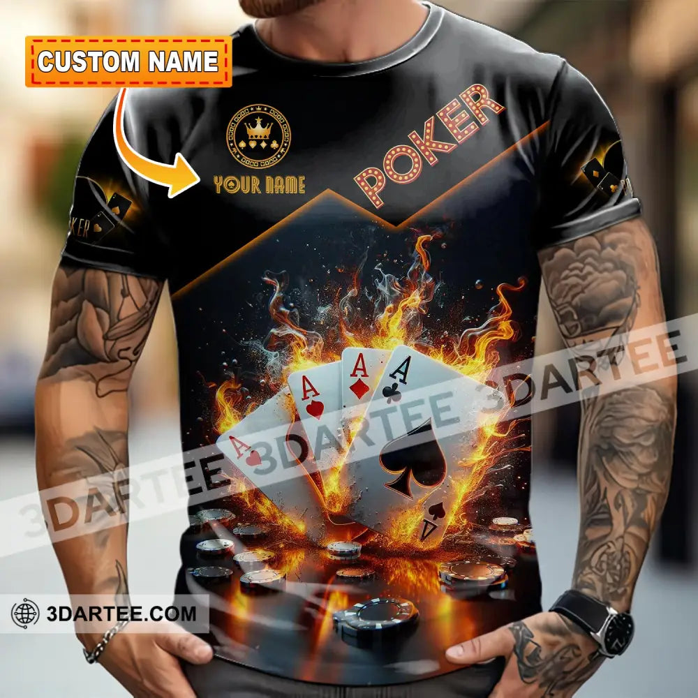 Unisex Shirt - Custom Poker Four Of Aces Card Lover Shirt T-shirt