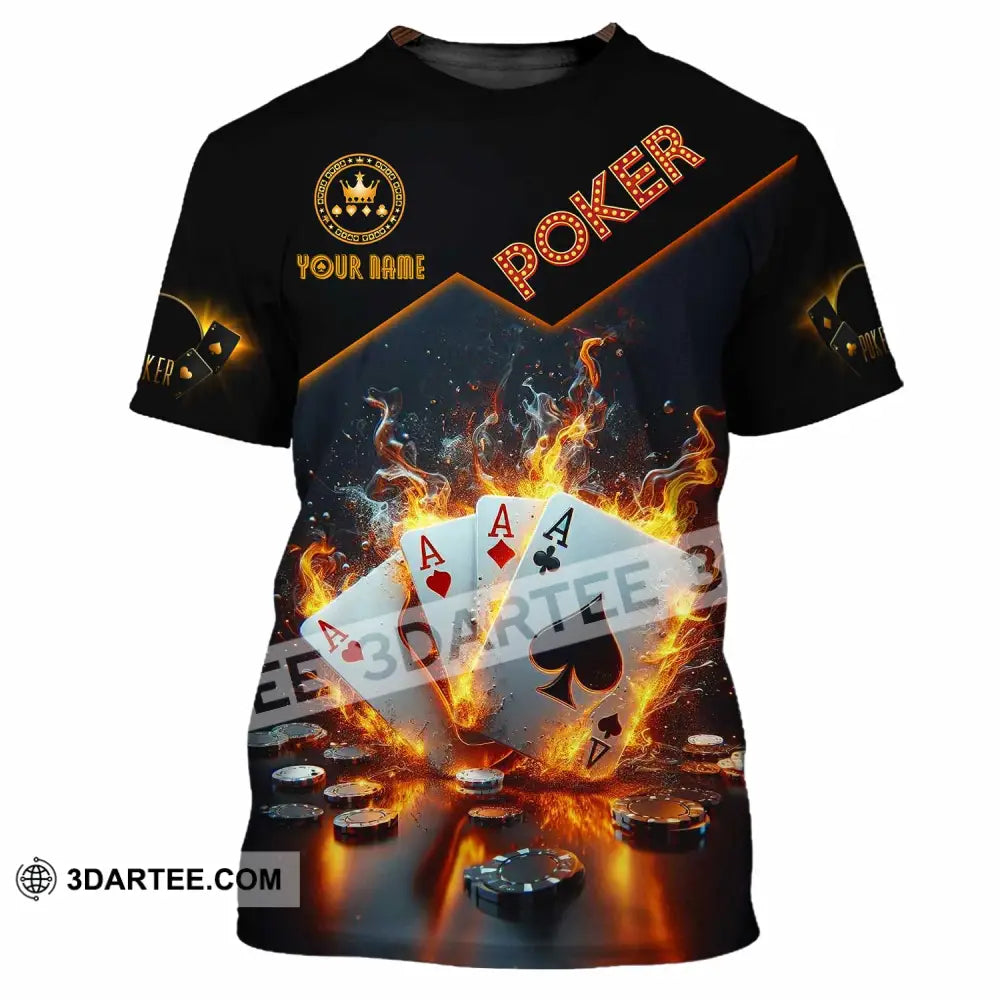 Unisex Shirt - Custom Poker Four Of Aces Card Lover Shirt T-Shirt / S T-shirt