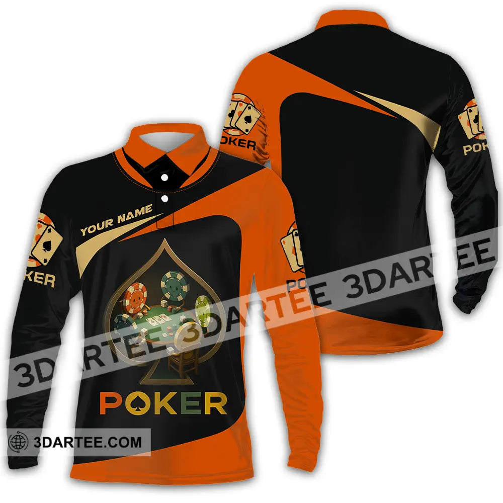 Unisex Shirt - Custom Poker Shirt Long Sleeve Polo / S T-shirt