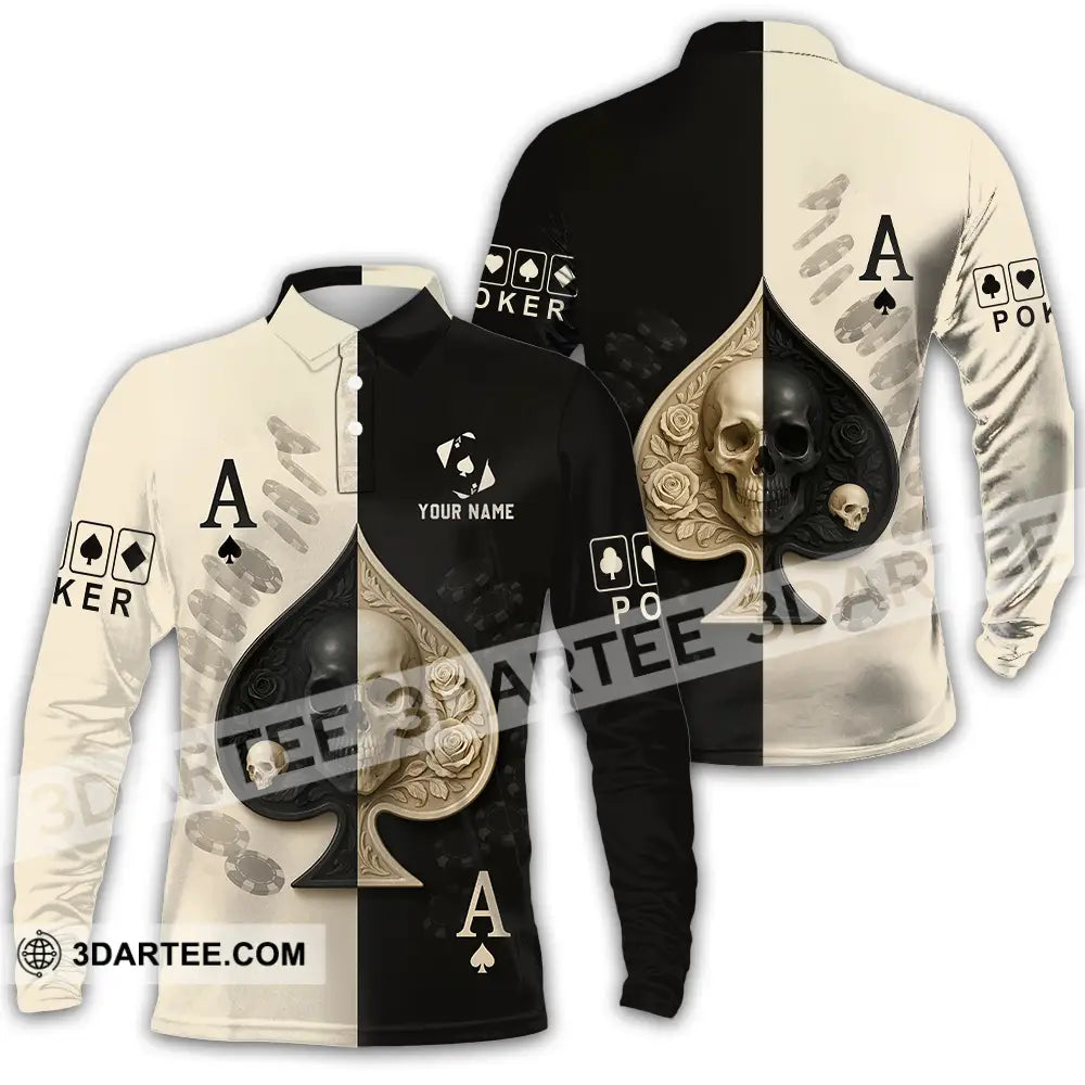 Unisex Shirt - Custom Poker Shirt Long Sleeve Polo / S T-shirt
