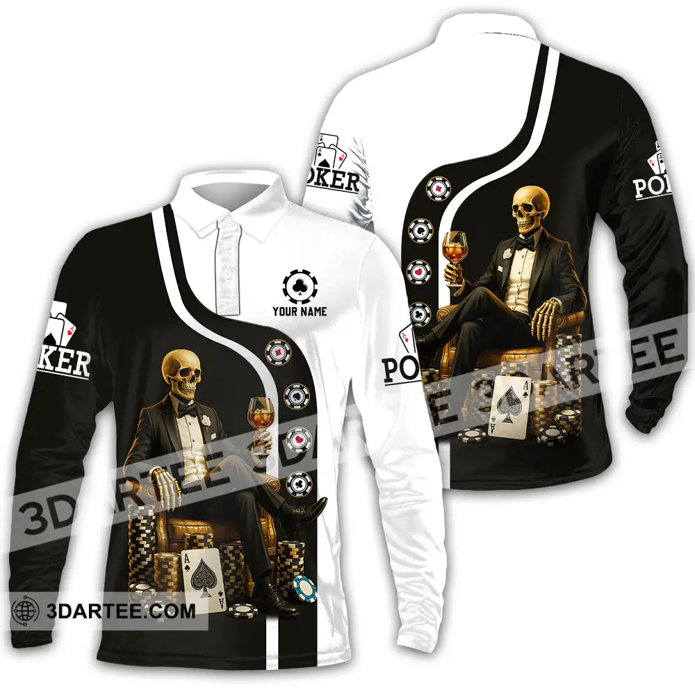 Unisex Shirt - Custom Poker Shirt Long Sleeve Polo / S T-shirt