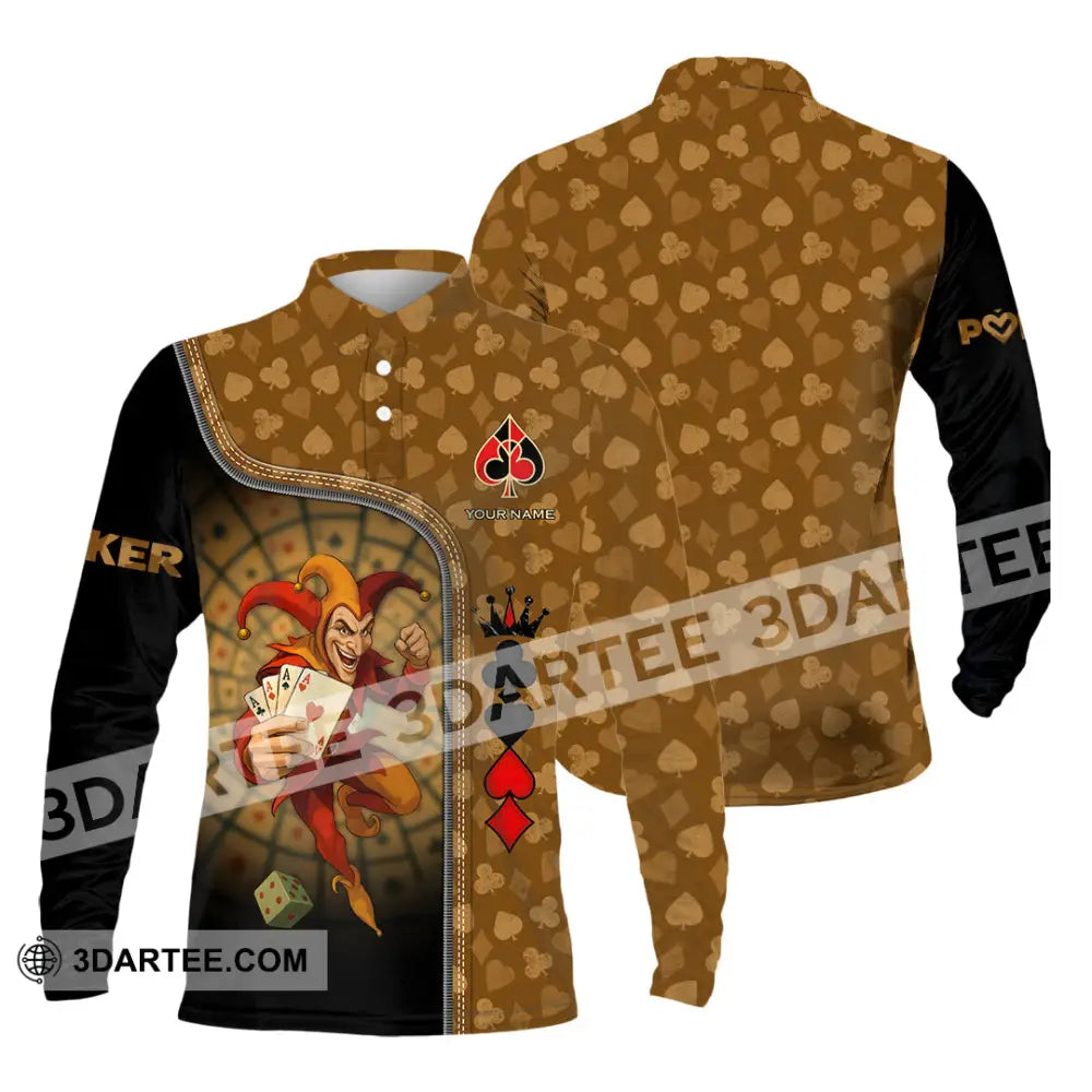Unisex Shirt - Custom Poker Lover Shirt Poker Player Long Sleeve Polo / S T-shirt
