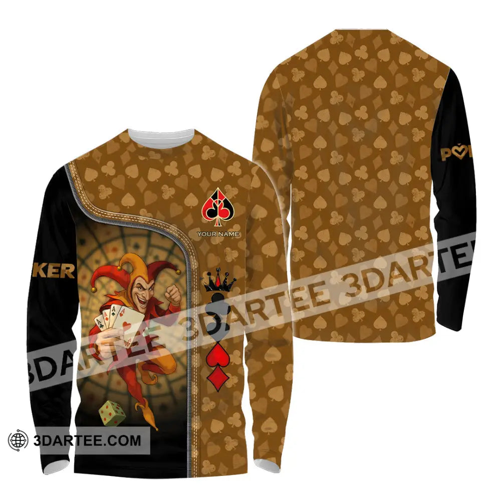 Unisex Shirt - Custom Poker Lover Shirt Poker Player Long Sleeve Shirt / S T-shirt