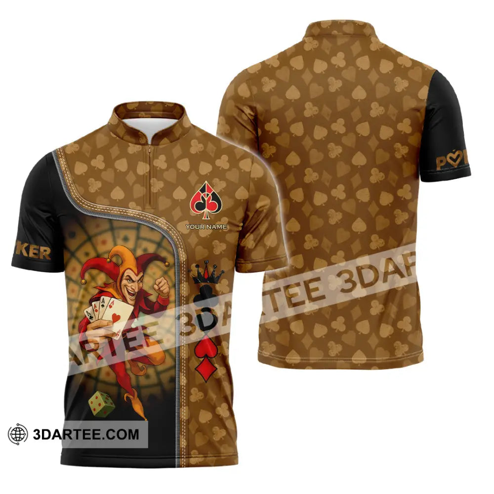 Unisex Shirt - Custom Poker Lover Shirt Poker Player Zipper Polo Shirt / S T-shirt