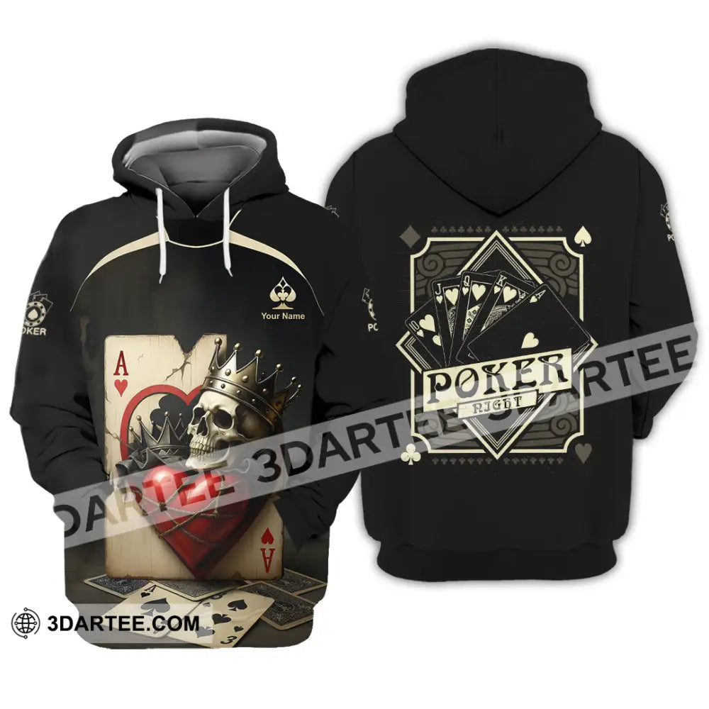 Unisex Shirt - Custom Poker Lover Shirt Skeleton Poker Cards Hoodie / S T-shirt