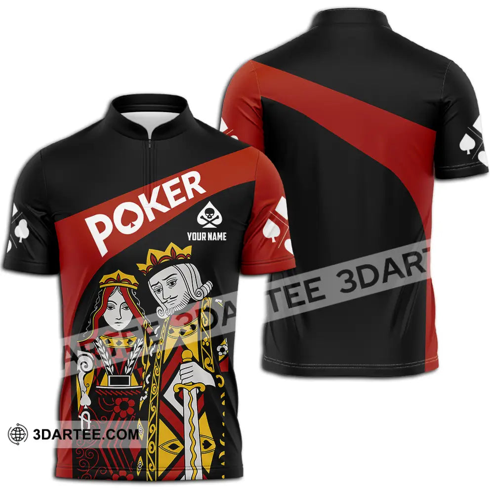 Unisex Shirt - Custom Poker Lover Shirt Zipper Polo Shirt / S T-shirt