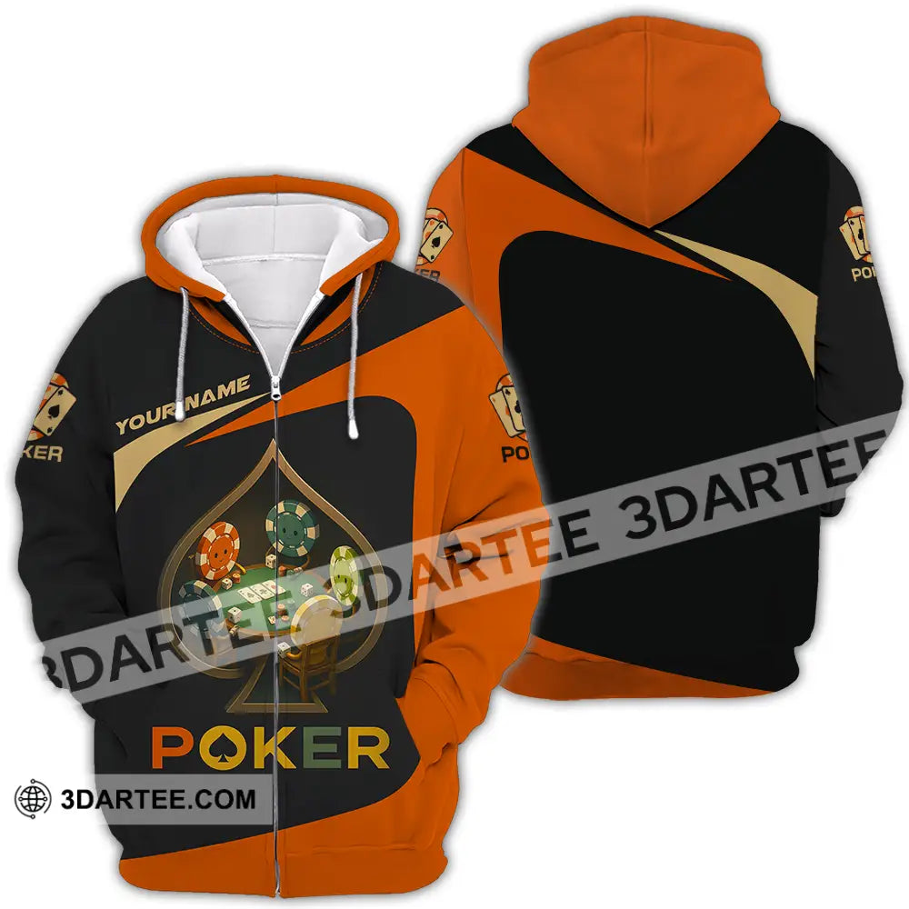 Unisex Shirt - Custom Poker Shirt Zipper Hoodie / S T-shirt