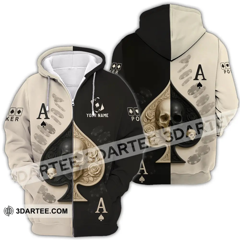 Unisex Shirt - Custom Poker Shirt Zipper Hoodie / S T-shirt