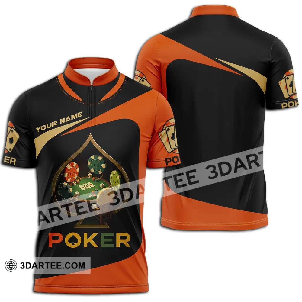 Unisex Shirt - Custom Poker Shirt Zipper Polo Shirt / S T-shirt
