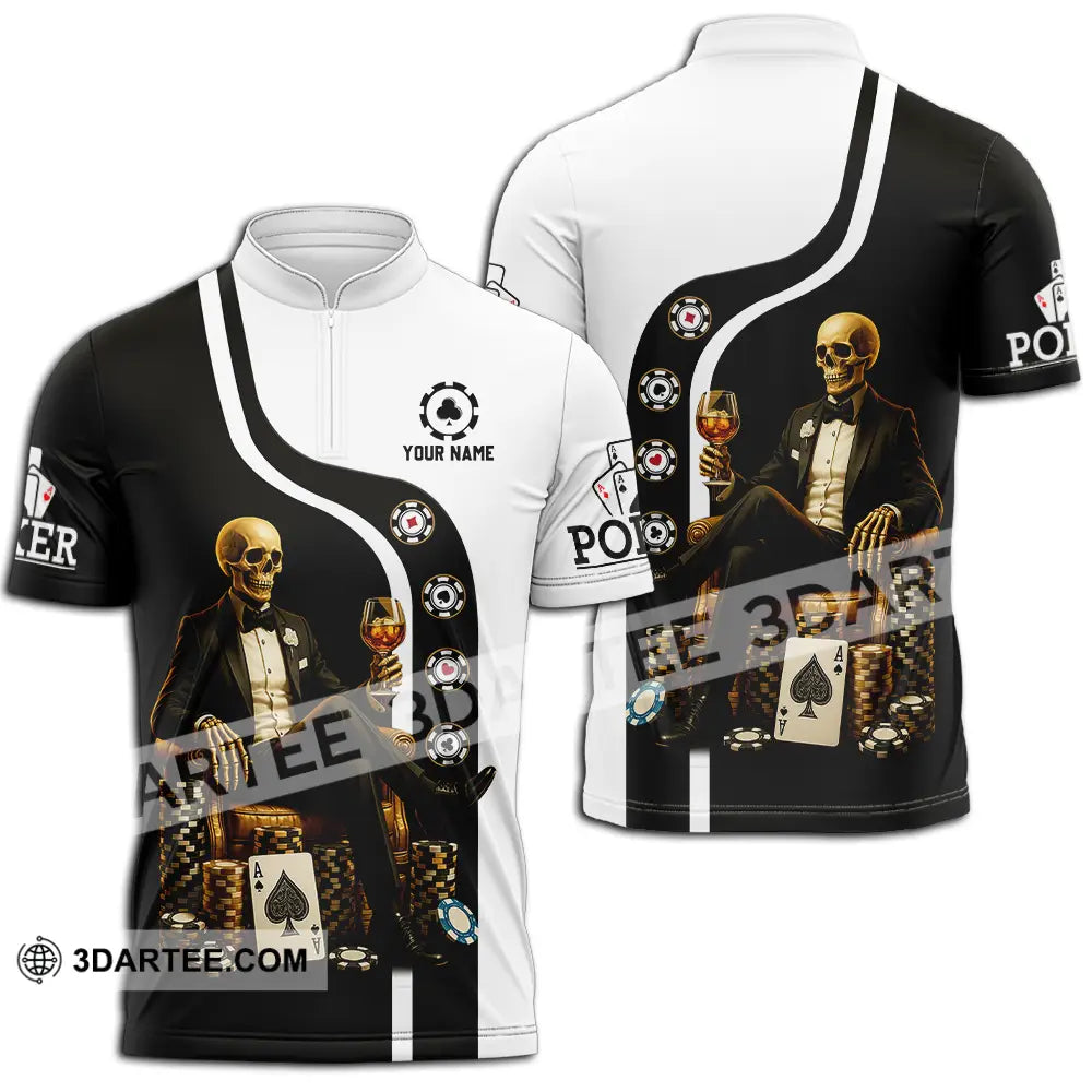 Unisex Shirt - Custom Poker Shirt Zipper Polo Shirt / S T-shirt