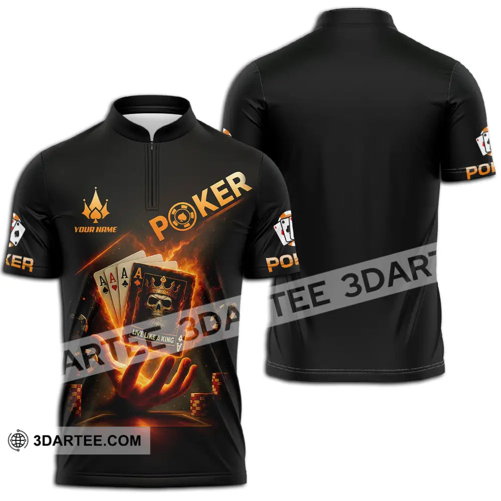 Unisex Shirt - Custom Poker Shirt Zipper Polo Shirt / S T-shirt