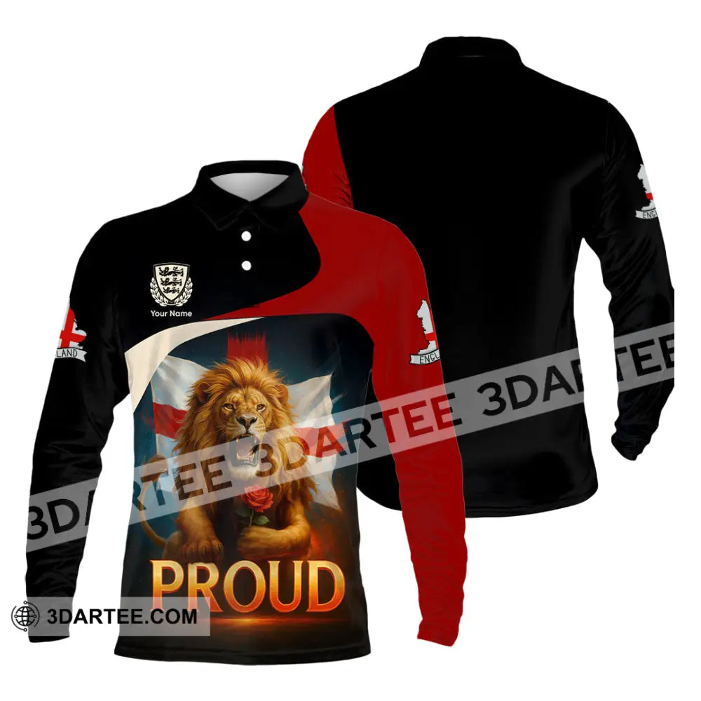 Unisex Shirt - Custom Proud England Shirt Long Sleeve Polo / S T-shirt