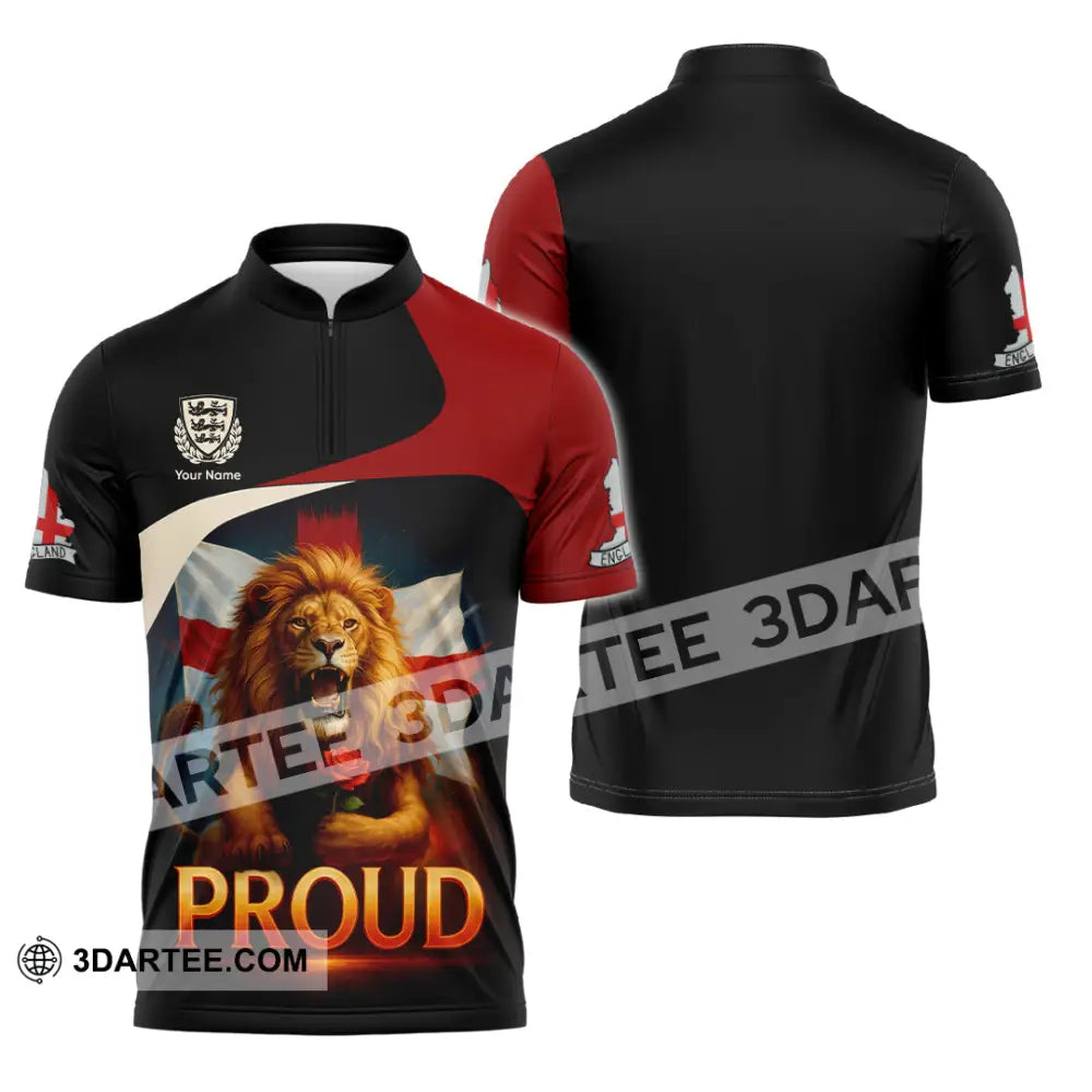 Unisex Shirt - Custom Proud England Shirt Zipper Polo Shirt / S T-shirt