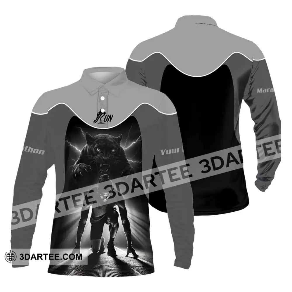 Unisex Shirt - Custom Ready To Run Love Running Shirt Long Sleeve Polo / S T-shirt