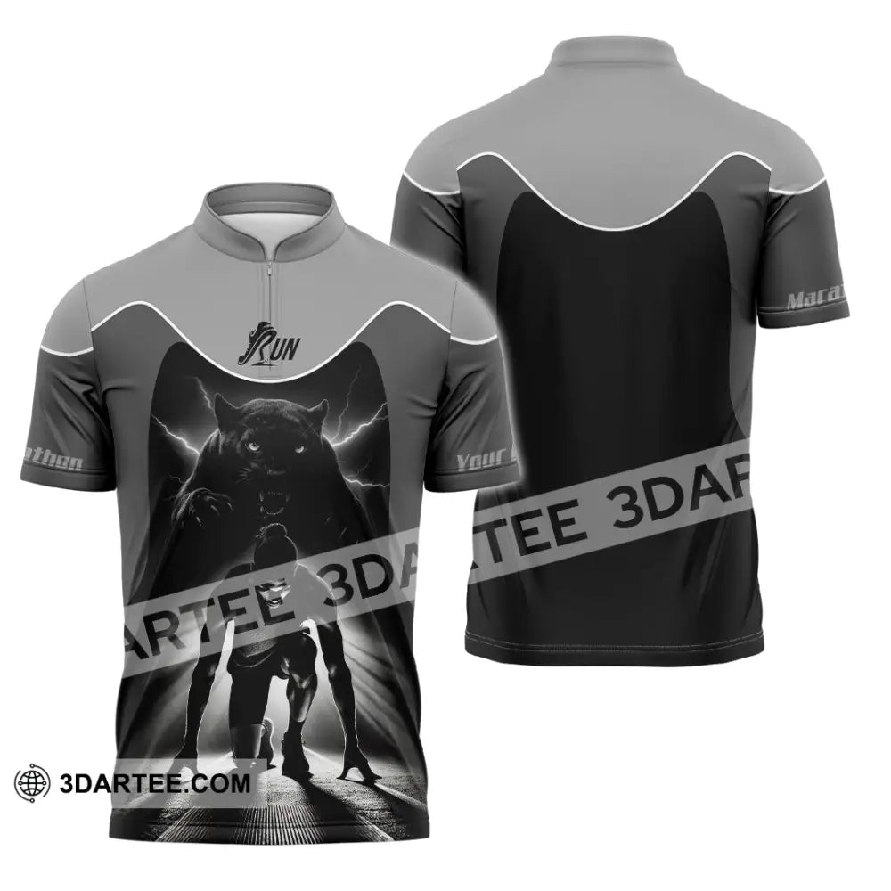 Unisex Shirt - Custom Ready To Run Love Running Shirt Zipper Polo Shirt / S T-shirt