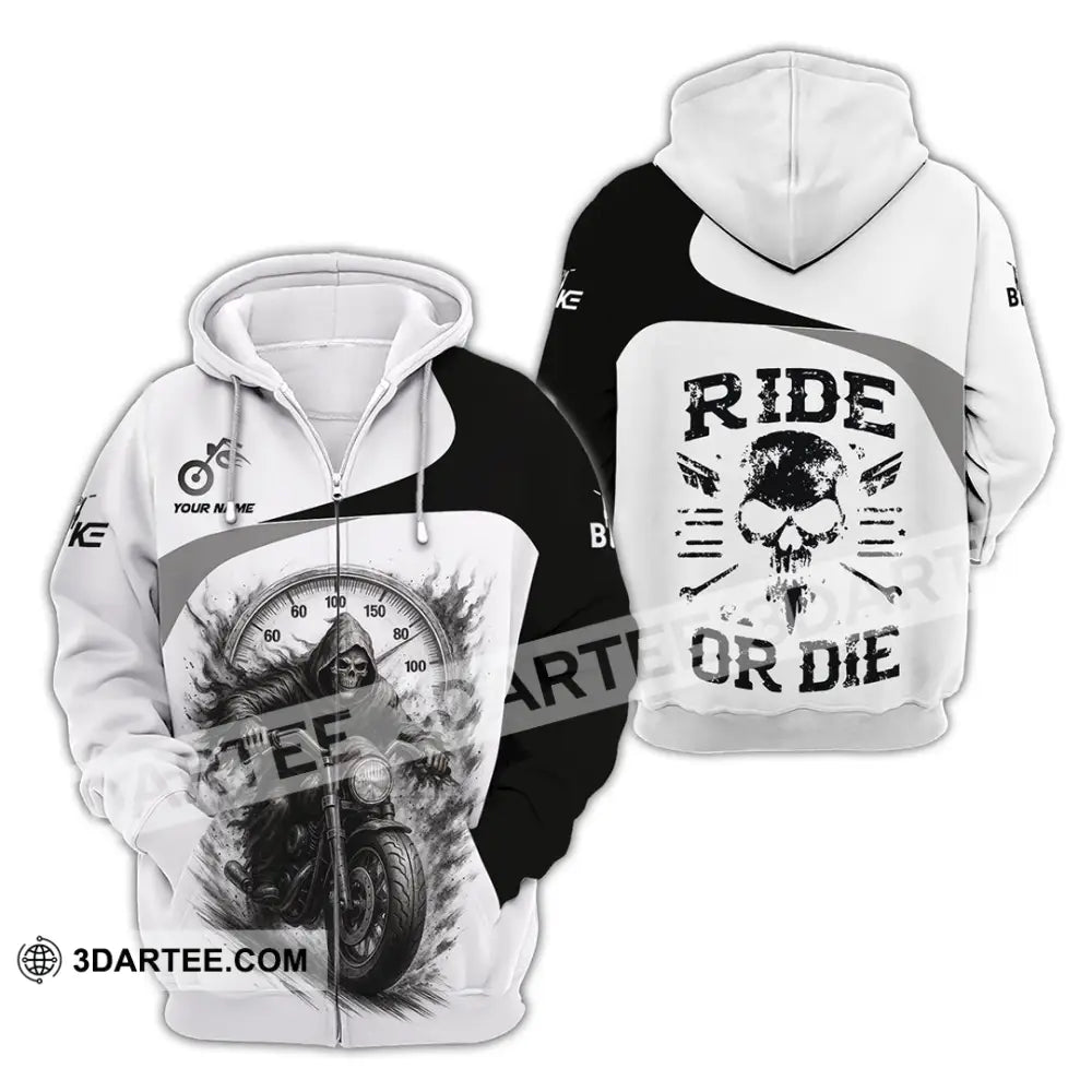 Unisex Shirt - Custom Ride Or Die Rider Shirt Zipper Hoodie / S T-shirt
