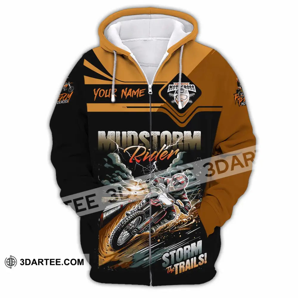 Unisex Shirt - Custom Rider Storm The Trails Sport Shirt Zipper Hoodie / S T-shirt
