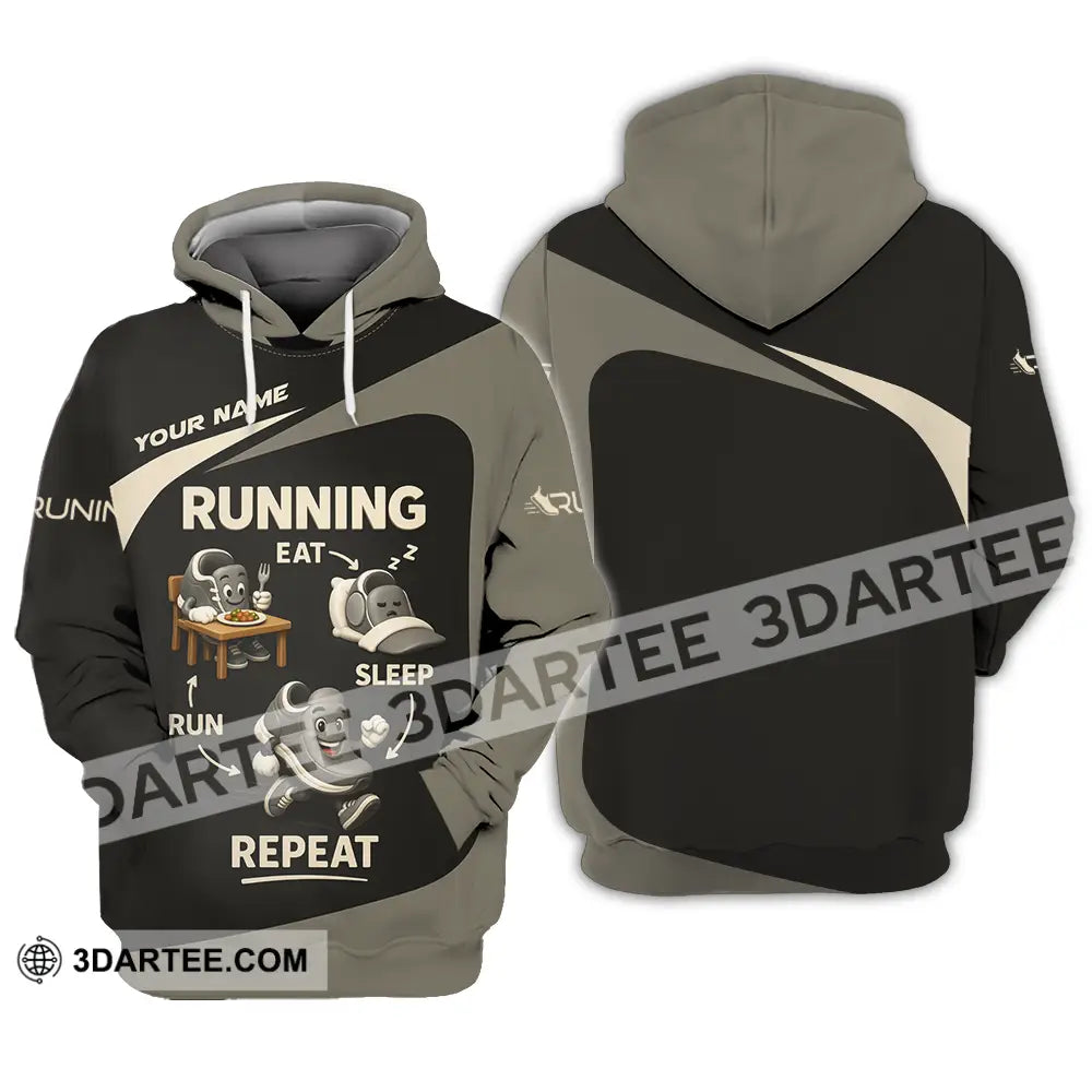 Unisex Shirt - Custom Run Eat Sleep And Repeat Running Lover Runner Shirt Hoodie / S T-shirt