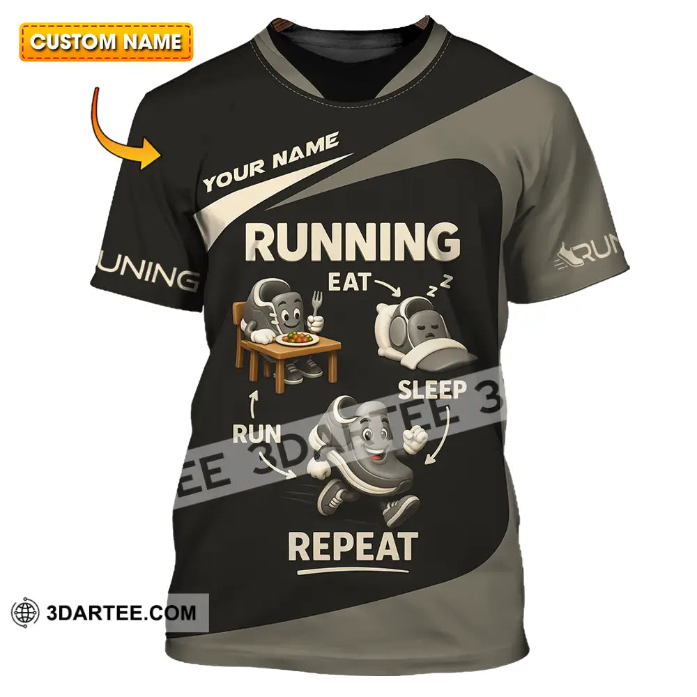 Unisex Shirt - Custom Run Eat Sleep And Repeat Running Lover Runner Shirt T-shirt