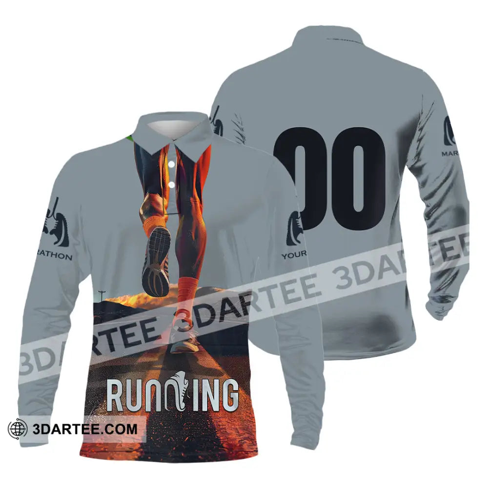 Unisex Shirt - Custom Run For Fun Running Lover Sport Shirt Long Sleeve Polo / S T-shirt