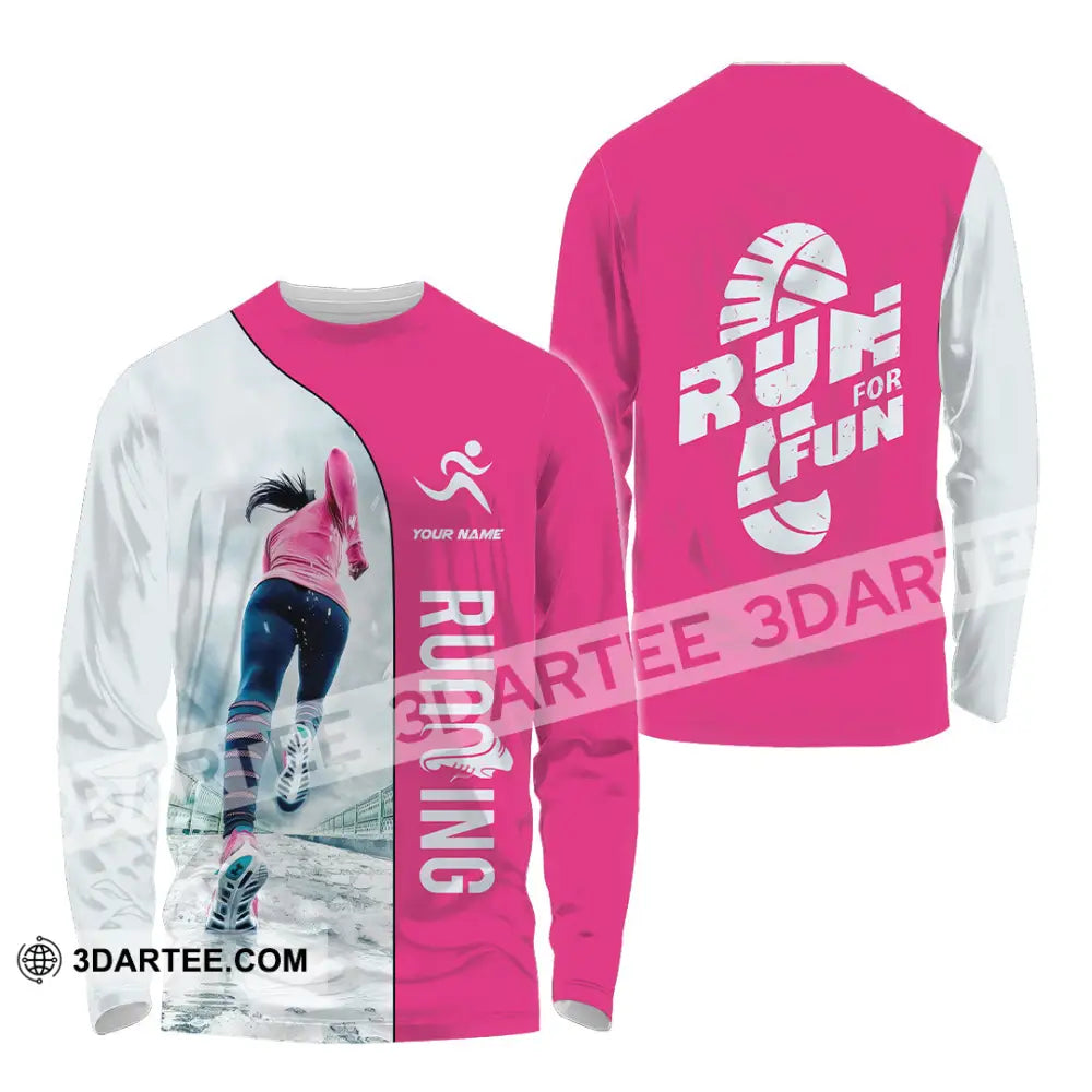 Unisex Shirt - Custom Run For Fun Running Lover Sport Shirt Long Sleeve Shirt / S T-shirt
