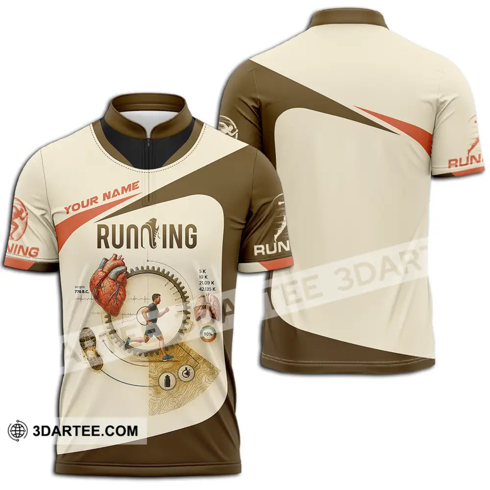 Unisex Shirt - Custom Run For Health Running Lover Shirt Zipper Polo Shirt / S T-shirt