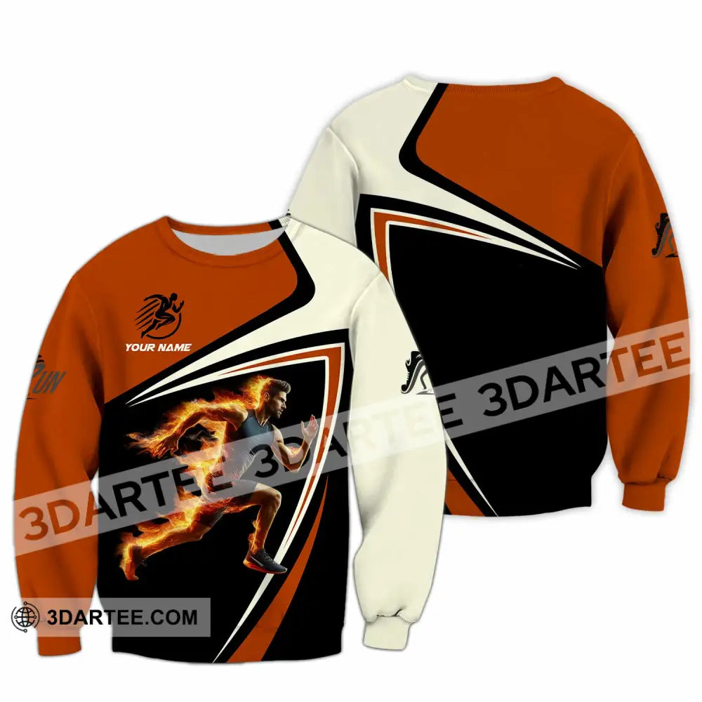 Unisex Shirt - Custom Running Fire Man Shirt Long Sleeve / S T-shirt
