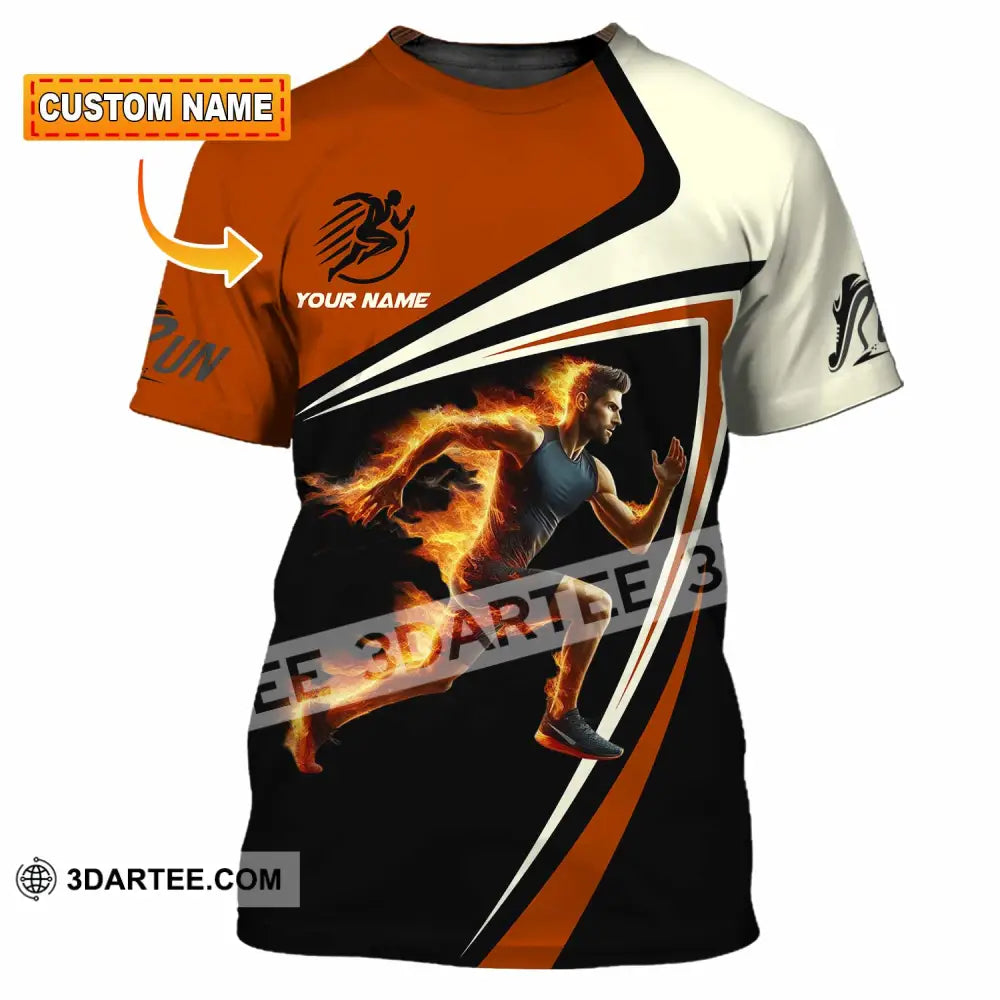 Unisex Shirt - Custom Running Fire Man Shirt T-shirt