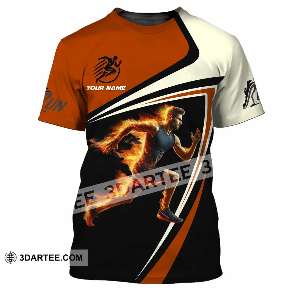 Unisex Shirt - Custom Running Fire Man Shirt T-Shirt / S T-shirt