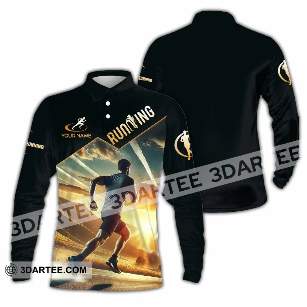 Unisex Shirt - Custom Running Shirt Long Sleeve Polo / S T-shirt