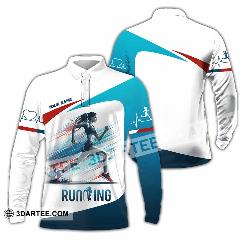 Unisex Shirt - Custom Running Shirt Long Sleeve Polo / S T-shirt