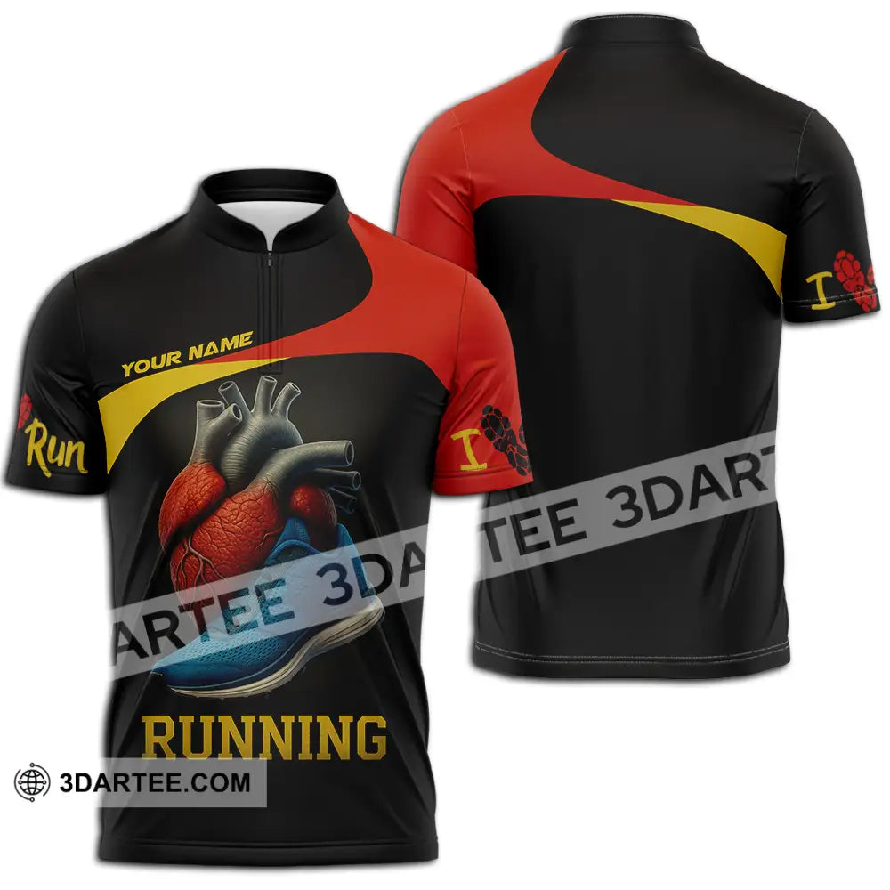 Unisex Shirt - Custom Running Lover Runner Shirt Zipper Polo Shirt / S T-shirt