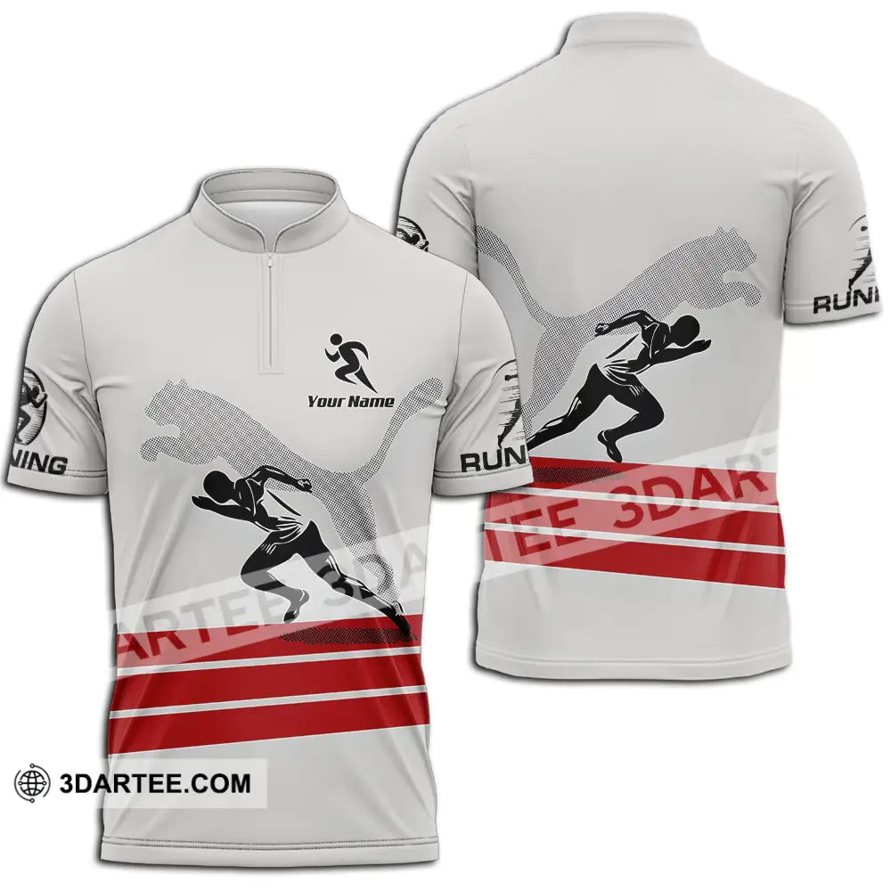 Unisex Shirt - Custom Running Lover Sport Shirt Zipper Polo Shirt / S T-shirt