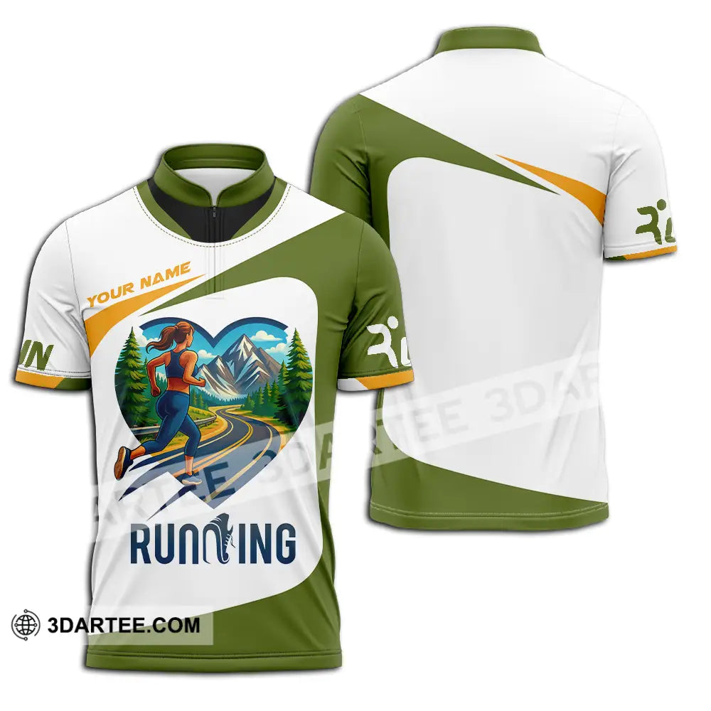 Unisex Shirt - Custom Running Lover Shirt Zipper Polo Shirt / S T-shirt