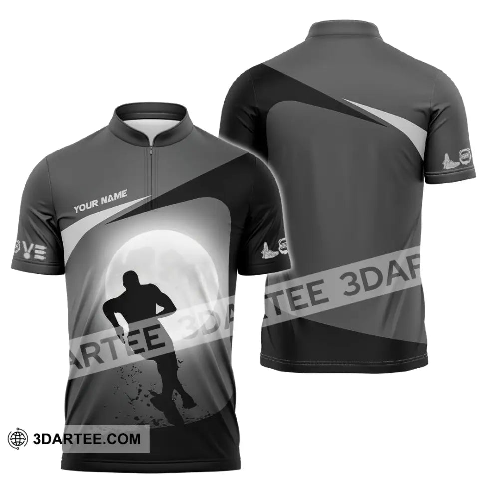 Unisex Shirt - Custom Running Lover Shirt Zipper Polo Shirt / S T-shirt