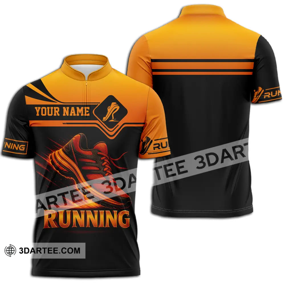 Unisex Shirt - Custom Running Lover Shirt Zipper Polo Shirt / S T-shirt