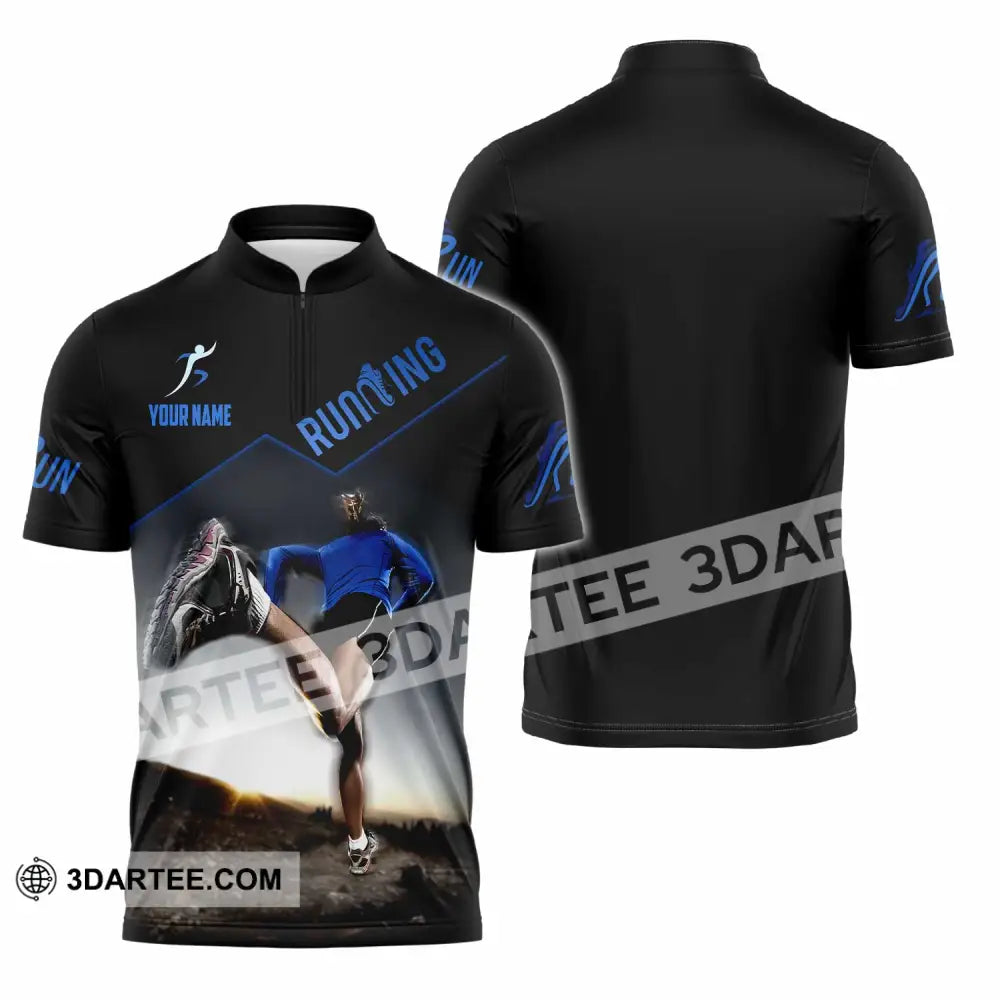 Unisex Shirt - Custom Running Sport Shirt Zipper Polo Shirt / S T-shirt