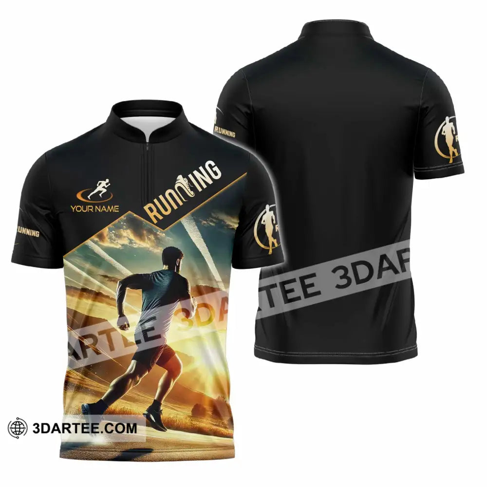 Unisex Shirt - Custom Running Shirt Zipper Polo Shirt / S T-shirt