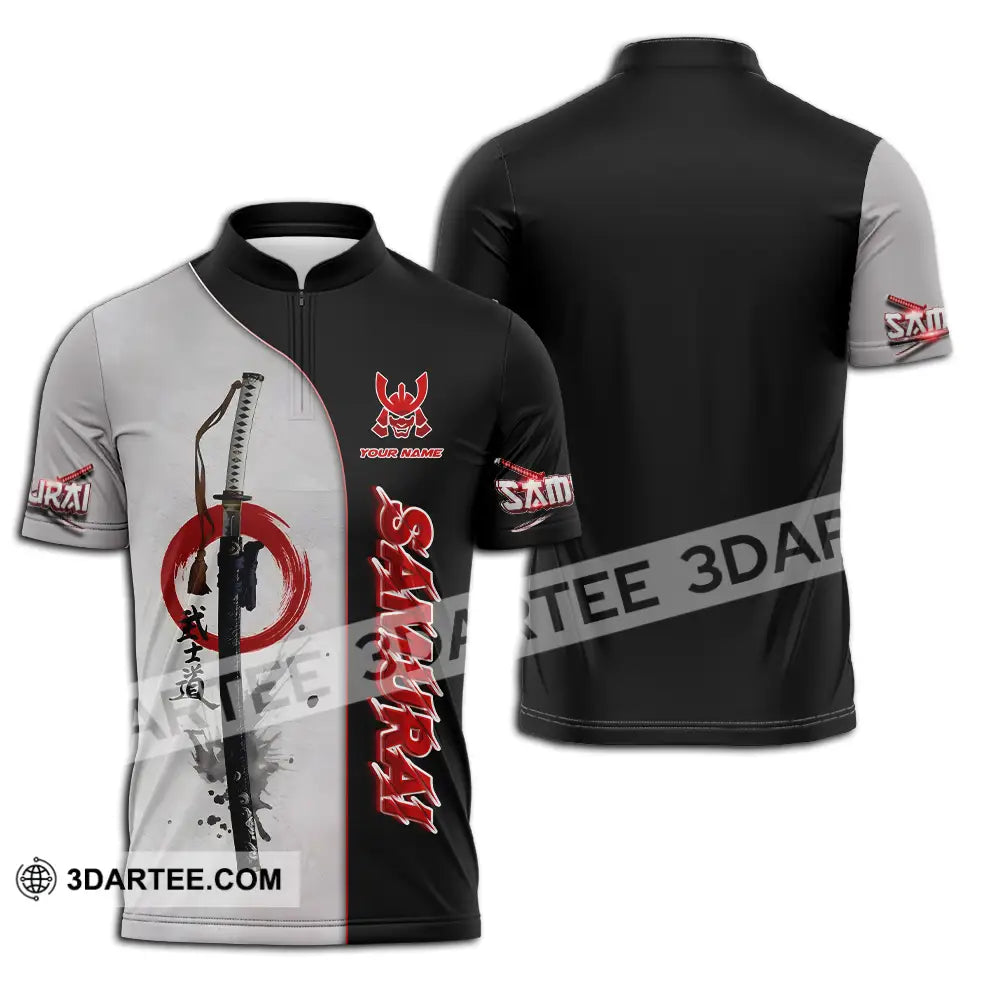 Unisex Shirt - Custom Samurai Shirt Zipper Polo Shirt / S T-shirt
