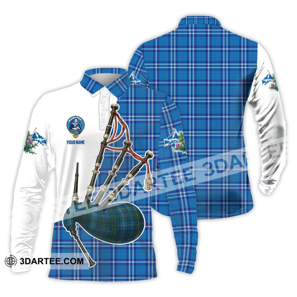 Unisex Shirt - Custom Scotland Bagpipe Shirt Long Sleeve Polo / S T-shirt