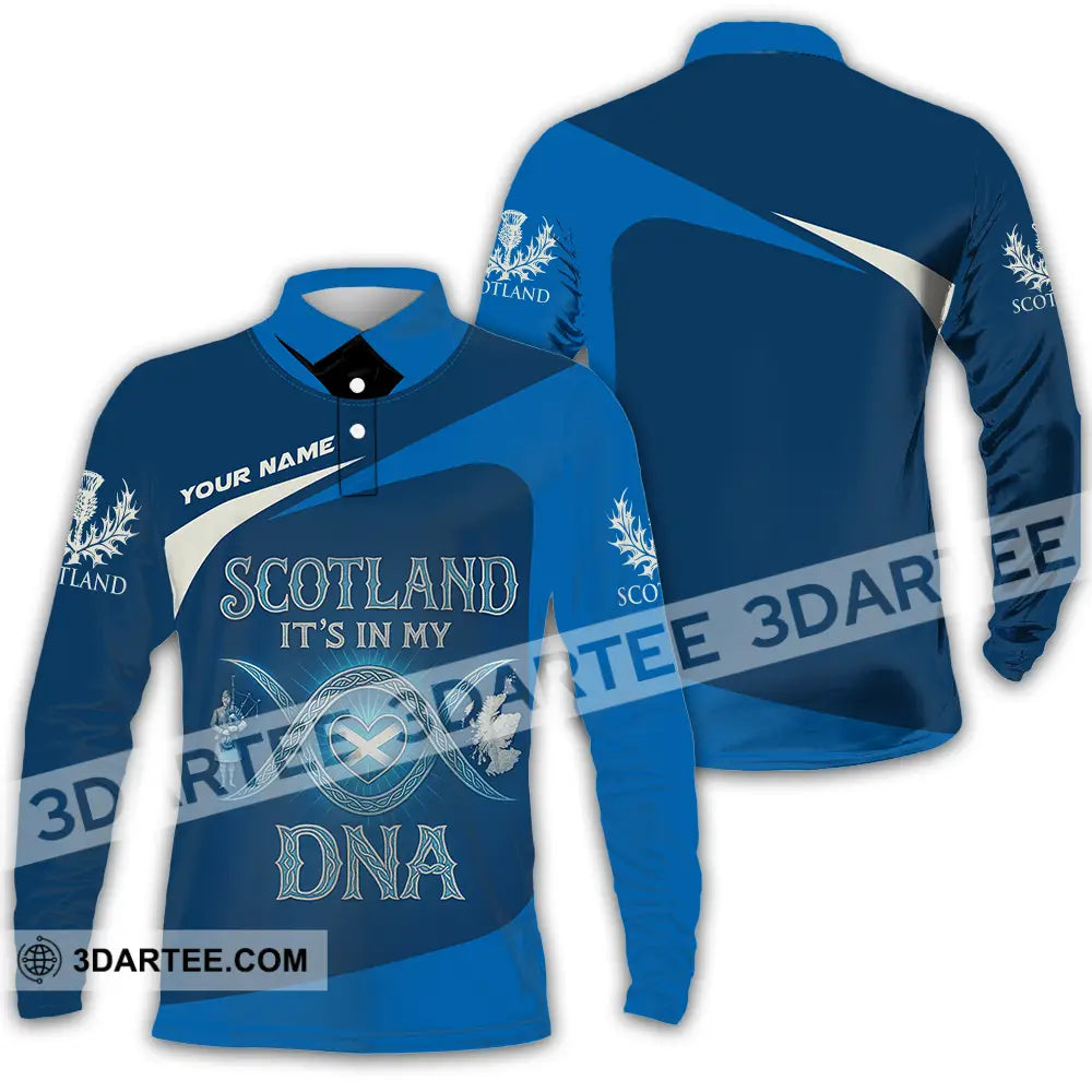 Unisex Shirt Custom Scotland It’s In My DNA Shirt Long Sleeve Polo / S T shirt