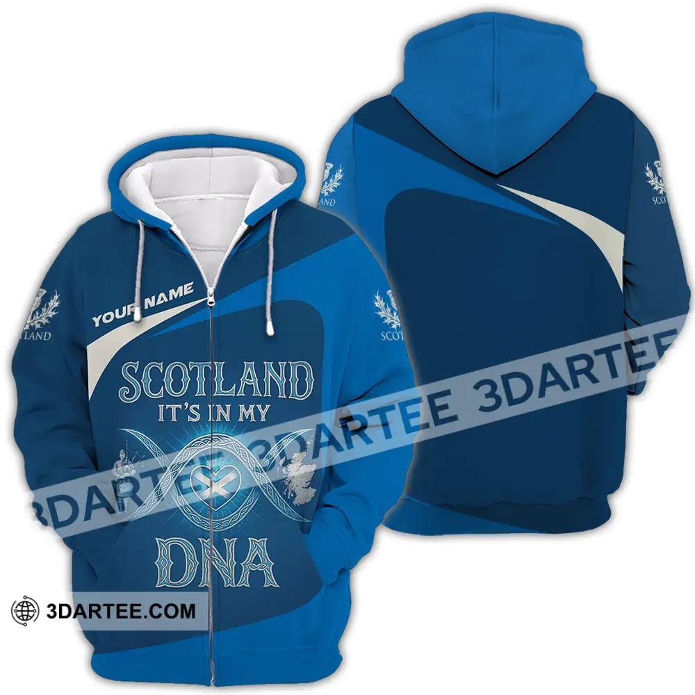Unisex Shirt Custom Scotland It’s In My DNA Shirt Zipper Hoodie / S T shirt