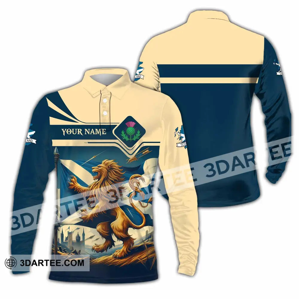Unisex Shirt - Custom Scotland Shirt Long Sleeve Polo / S T-shirt