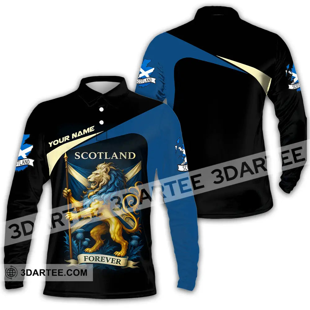 Unisex Shirt - Custom Scotland Shirt Long Sleeve Polo / S T-shirt