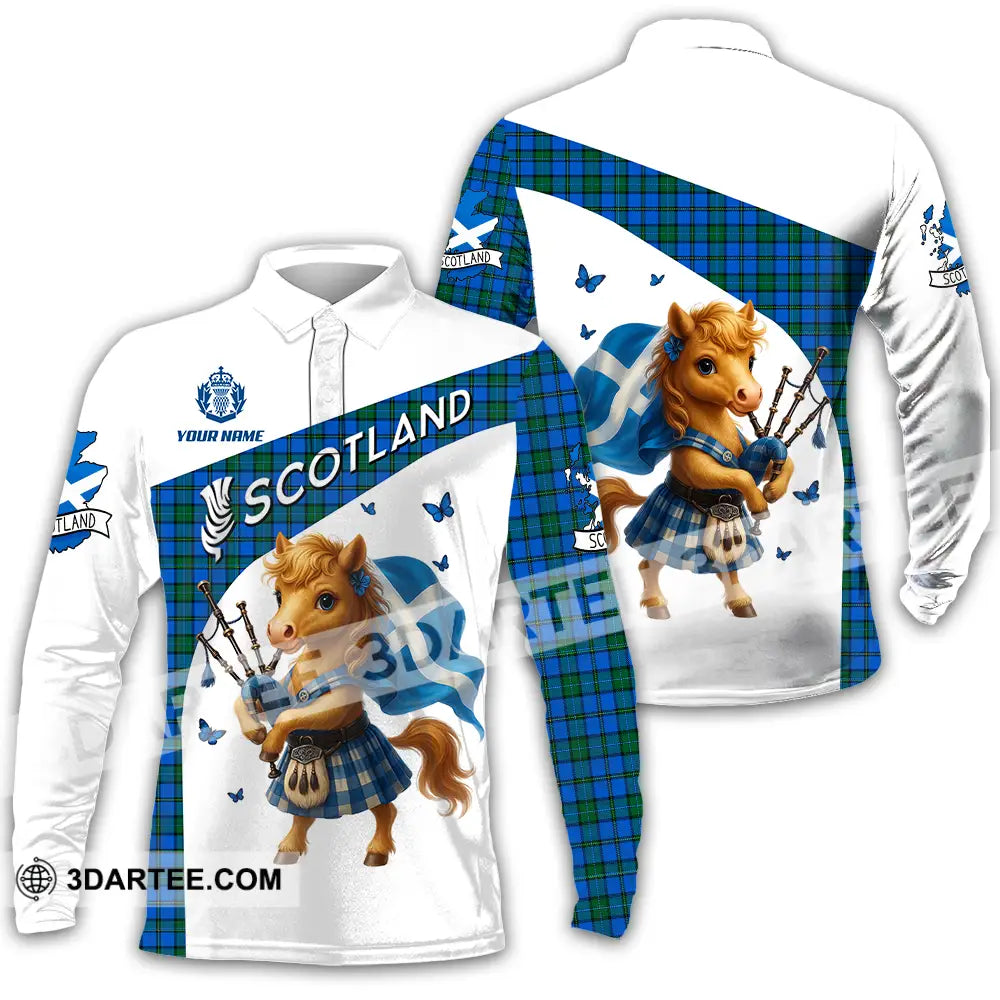 Unisex Shirt - Custom Scotland Shirt Long Sleeve Polo / S T-shirt