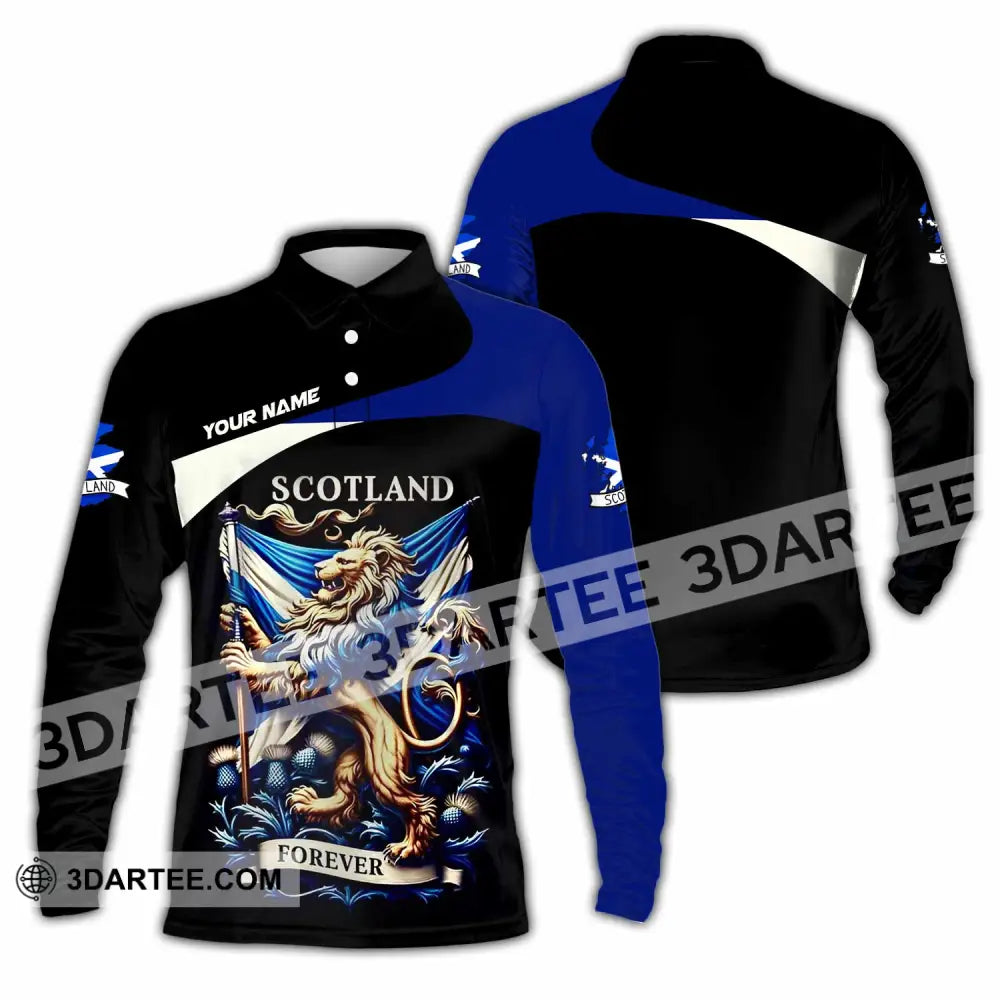 Unisex Shirt - Custom Scotland Shirt Long Sleeve Polo / S T-shirt
