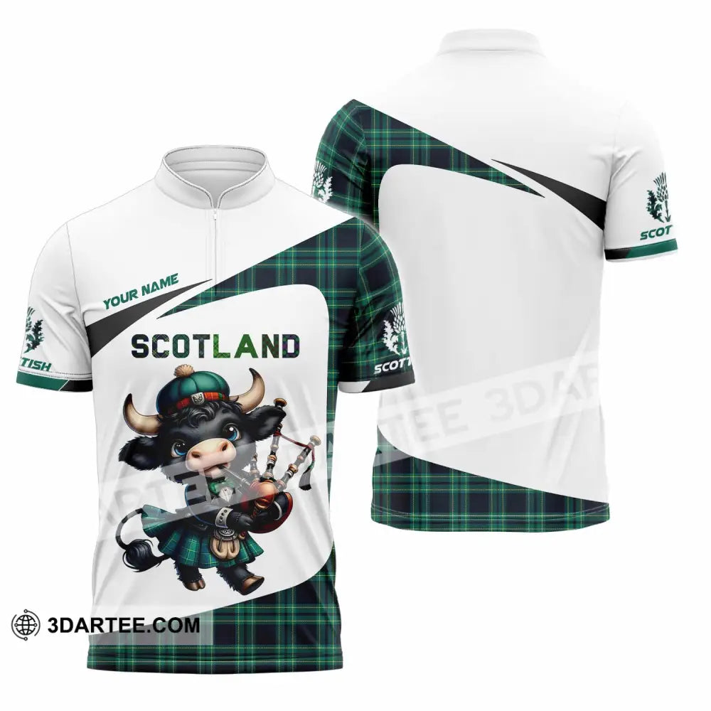 Unisex Shirt - Custom Scotland Shirt Zipper Polo Shirt / S T-shirt