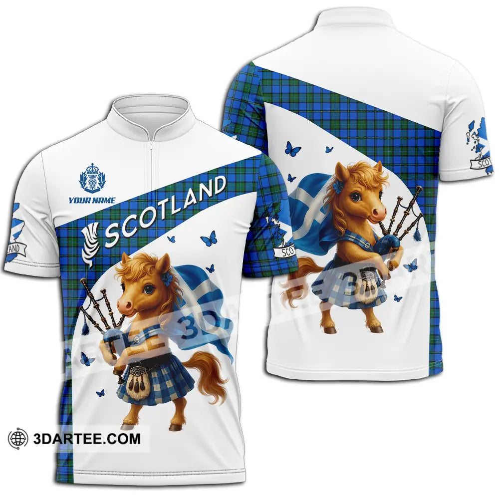 Unisex Shirt - Custom Scotland Shirt Zipper Polo Shirt / S T-shirt