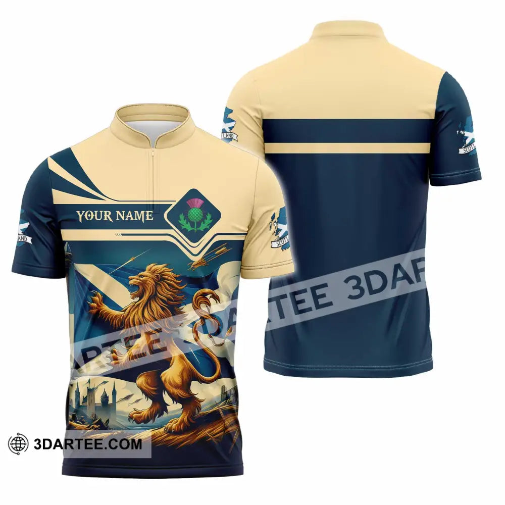 Unisex Shirt - Custom Scotland Shirt Zipper Polo Shirt / S T-shirt